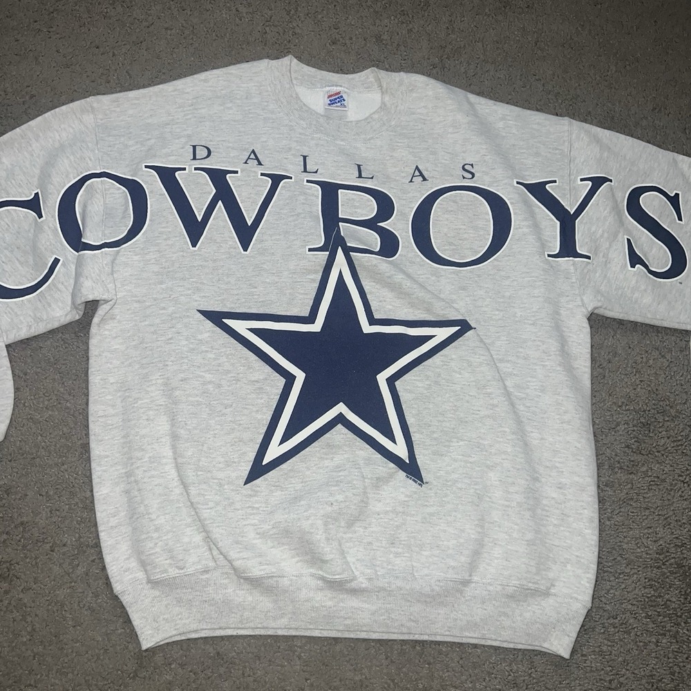 Vintage 90s Dallas Cowboys NFL Big Spellout Design Pullover Crewneck Sweater XL